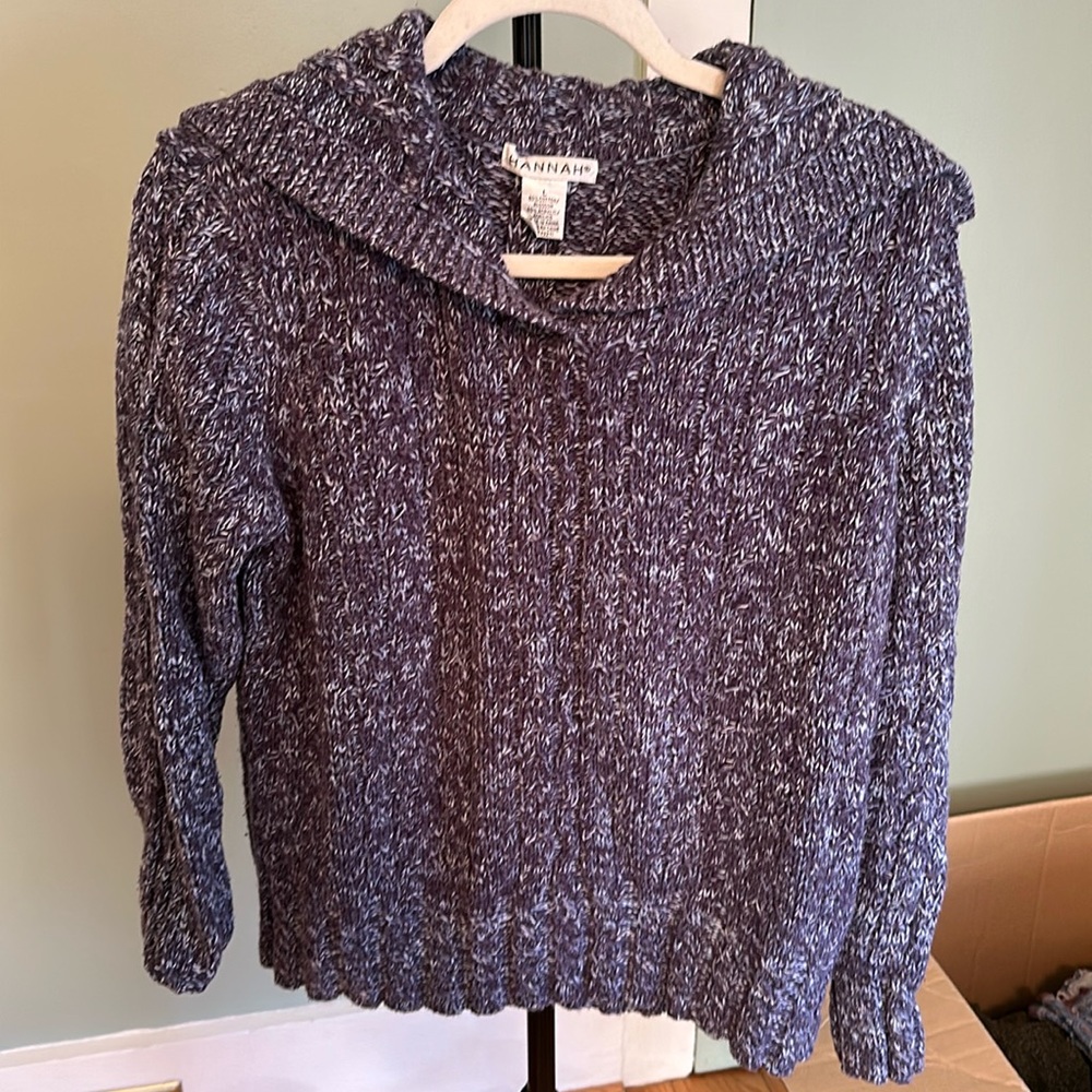 Purple/blue pullover sweater by Hannah